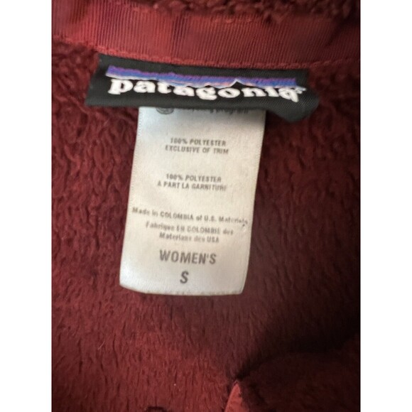 PATAGONIA Women's Re-Tool Soft Full Zip Fleece Red/Garnet Jacket/Coat Size Small - Picture 4 of 4